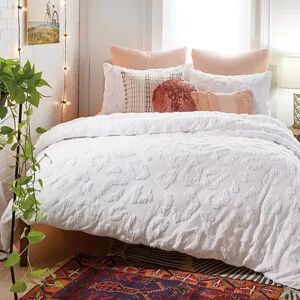 Peri Chenille Leopard Duvet Cover Set & Shams, White, Full/Queen