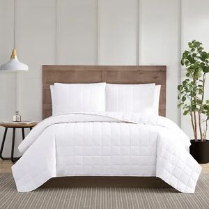 Truly Calm Silver Cool White Quilt Set with Shams, Full/Queen