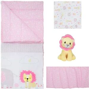 Sammy & Lou Reversible Quilt, Fitted Crib Sheet, Crib Skirt & Plush Toy 4-Piece Crib Bedding Set, Jungle