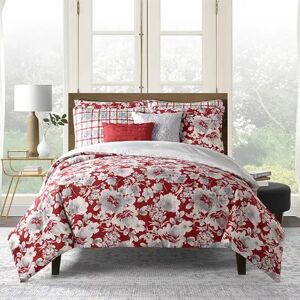 Lanwood Eva Comforter Set with Shams, Red, King