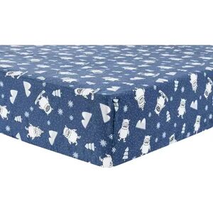 Trend Lab Yeti Flannel Fitted Crib Sheet, Blue