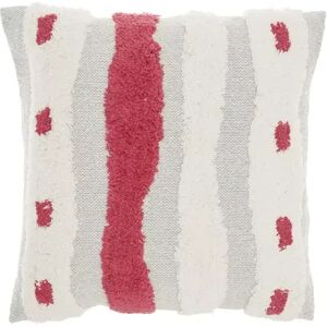 Mina Victory Life Styles Tufted Woven Waves Indoor Throw Pillow, Pink, 18X18
