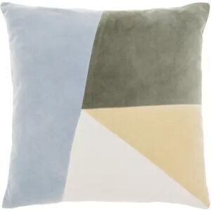 Mina Victory Life Styles Color Block Velvet Abstract Throw Pillow, Blue, 18X18