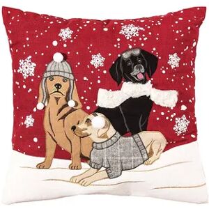 C&F Home Fur Friends Christmas Throw Pillow, Beig/Green, 18X18