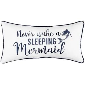 C&F Home Sleeping Mermaid Saying Throw Pillow, Blue, 12X24