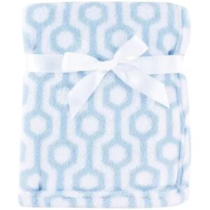 Luvable Friends Baby Boy Coral Fleece Blanket, Blue Hexagon, One Size, Brt Blue