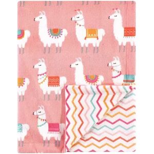 Hudson Baby Infant Girl Plush Mink Blanket, Llama, One Size, Med Pink