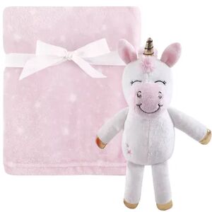 Hudson Baby Infant Girl Plush Blanket with Toy, Pink Unicorn Toy, One Size, Med Pink