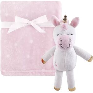 Hudson Baby Infant Girl Plush Blanket with Toy, Pink Unicorn Toy, One Size, Med Pink