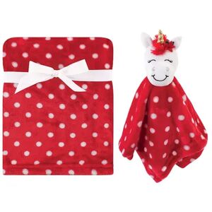 Hudson Baby Infant Plush Blanket with Security Blanket, Christmas Unicorn, One Size, Brt Red