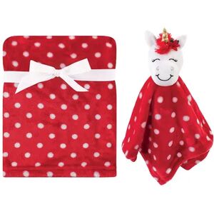 Hudson Baby Infant Plush Blanket with Security Blanket, Christmas Unicorn, One Size, Brt Red