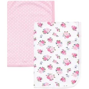 Luvable Friends Baby Girl Cotton Swaddle Blanket, Floral, One Size, Med Pink