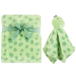 Hudson Baby Infant Boy Plush Blanket with Security Blanket, Trex, One Size, Green