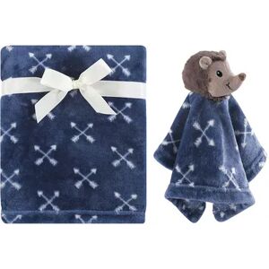 Hudson Baby Infant Boy Plush Blanket with Security Blanket, Hedgehog, One Size