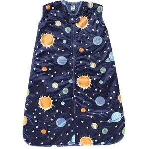 Hudson Baby Infant Boy Mink with Sherpa Inner Sleeping Bag, Sack, Blanket, Solar System, Infant Boy's, Size: 6-12Months, Brt Blue
