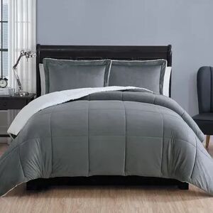 VCNY Home VCNY Micromink & Sherpa Reversible Comforter Set, Grey, King