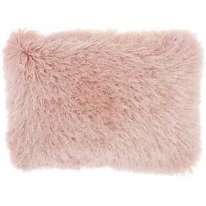 Mina Victory Yarn Shimmer Shag Oblong Throw Pillow, Dark Pink, 14X20