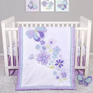 Sammy & Lou Butterfly Meadow 4 Piece Crib Bedding Set, Dark Blue