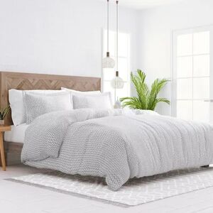 Home Collection Premium Ultra Puffed Chevron Duvet Cover Set, Grey, Full/Queen