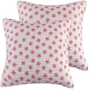 Levtex Home Let It Snow 2-pack Euro Shams, Red