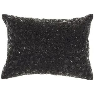 Mina Victory Luminescence Fully Beaded Throw Pillow, Black, 10X14