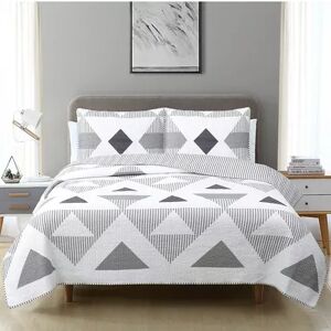 Estate Collection Mason Quilt Set with Shams, Grey, Twin