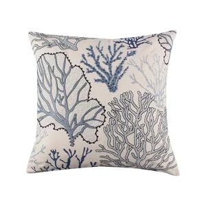 Levtex Home Tahiti Gray Embroidered Coral Feather-fill Throw Pillow, Grey, 18X18