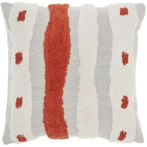 Mina Victory Life Styles Tufted Woven Waves Indoor Throw Pillow, Orange, 18X18