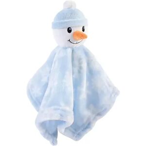 Hudson Baby Infant Animal Face Security Blanket, Snowman, One Size, Brt Blue