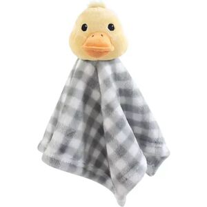 Hudson Baby Infant Animal Face Security Blanket, Duck, One Size, Grey