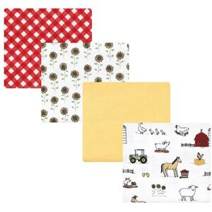 Hudson Baby Infant Girl Cotton Flannel Receiving Blankets, Girl Farm, One Size, Yellow