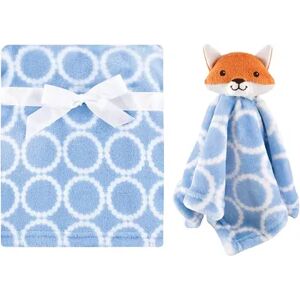 Hudson Baby Infant Boy Plush Blanket with Security Blanket, Blue Fox, One Size, Brt Blue