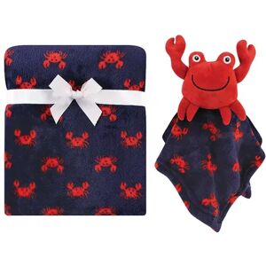 Hudson Baby Infant Boy Plush Blanket with Security Blanket, Crab, One Size, Brt Red