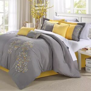 Chic Home Floral 8-piece Bed Set, Yellow, Queen