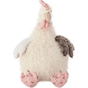 Mina Victory Plushlines Rooster Throw Pillow, White, SHAPED