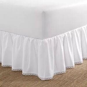 Laura Ashley Lifestyles Laura Ashley Crochet Ruffle Bed Skirt, White, FULL SET