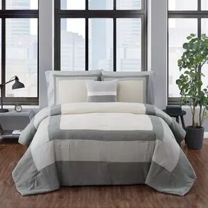 London Fog Dartford Microsuede Comforter Set, Grey, Twin XL