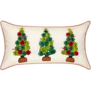 Edie at Home Holiday Potted Christmas Trees Indoor Outdoor Lumbar Throw Pillow, Green