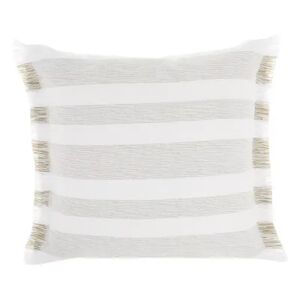 Mina Victory Life Styles Chambray Stripes Throw Pillow, Brown, 18X18