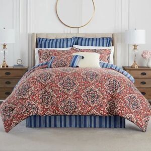 Waverly Tabriz Comforter Set with Shams, Red, King