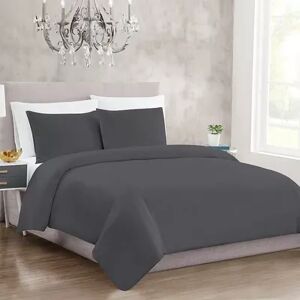 Christian Siriano New York 300 Thread Count Cotton Sateen Duvet Set with Shams, Grey, Twin