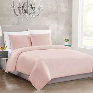 Christian Siriano New York 300 Thread Count Cotton Sateen Duvet Set with Shams, Pink, Twin