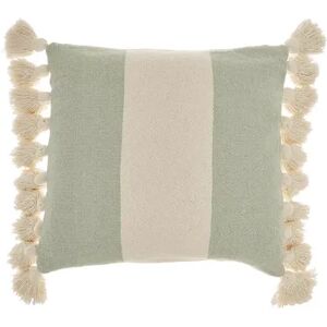Mina Victory Life Styles Color Block With Tassel Indoor Throw Pillow, Green, 18X18