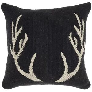 Mina Victory Life Styles Woven Antlers Indoor Throw Pillow, Black, 18X18