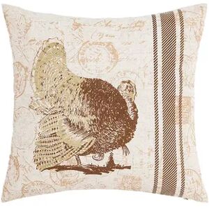 C&F Home Elegant Turkey Fall Thanksgiving Throw Pillow, Beig/Green, 18X18