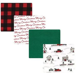 Hudson Baby Unisex Baby Cotton Flannel Receiving Blankets, Christmas Scene, One Size, Green