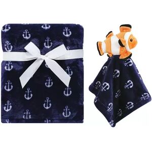 Hudson Baby Infant Boy Plush Blanket with Security Blanket, Clownfish, One Size, Brt Blue