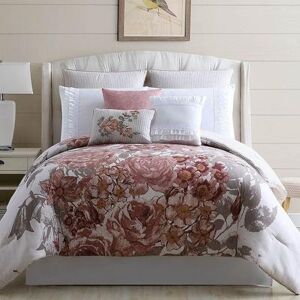 Pacific Coast Textiles Pacific Coast Embellished Comforter Set, Beig/Green, Queen