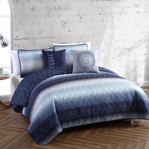 Avondale Manor Cypress 5-piece Quilt Set, Blue, King