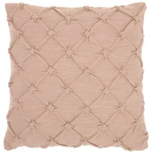 Kathy Ireland Pillow Pin Tuck Throw Pillow, Light Pink, 18X18